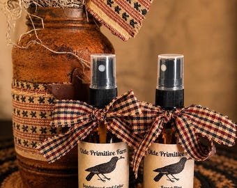 Room Spray-Glass Bottle-|Linen Spray-Home Mist-Primitive Decor-Country Home-Bathroom Spray