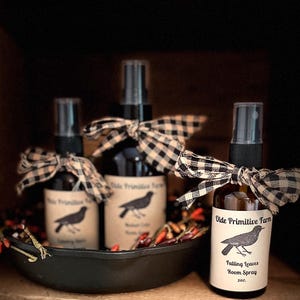 Room Spray-Glass Bottle-|Linen Spray-Home Mist-Primitive Decor-Country Home-Bathroom Spray