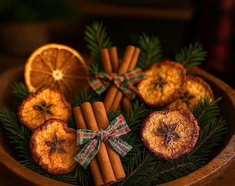 Primitive Christmas Potpourri | Apple, Orange, Pine Sprigs & Cinnamon Sticks
