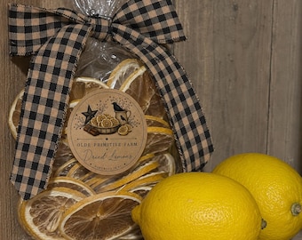 Dried Lemon Slices-25 or 50 slices- Potpourri-Primitive Decor-Vase Filler