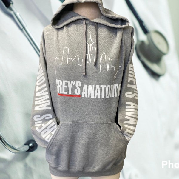 Greys anatomy hoodie. Medical tv show. Birthday party gift. T-shirt sweatshirt fun.