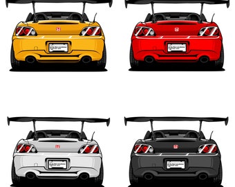 Honda S2000 Sticker AP2 3" Yellow Red White Black JDM 1 Sticker