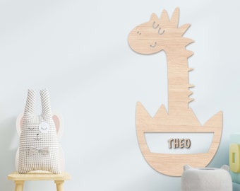 Personalisierte Nachtlampe aus Holz - Dino, Babygeschenk, Geburt, Taufgeschenk, Kinderzimmer, Schlummerlicht, Babylicht, Wandleuchte