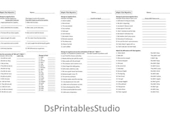 Práctica simple del pasado negativo imprimible