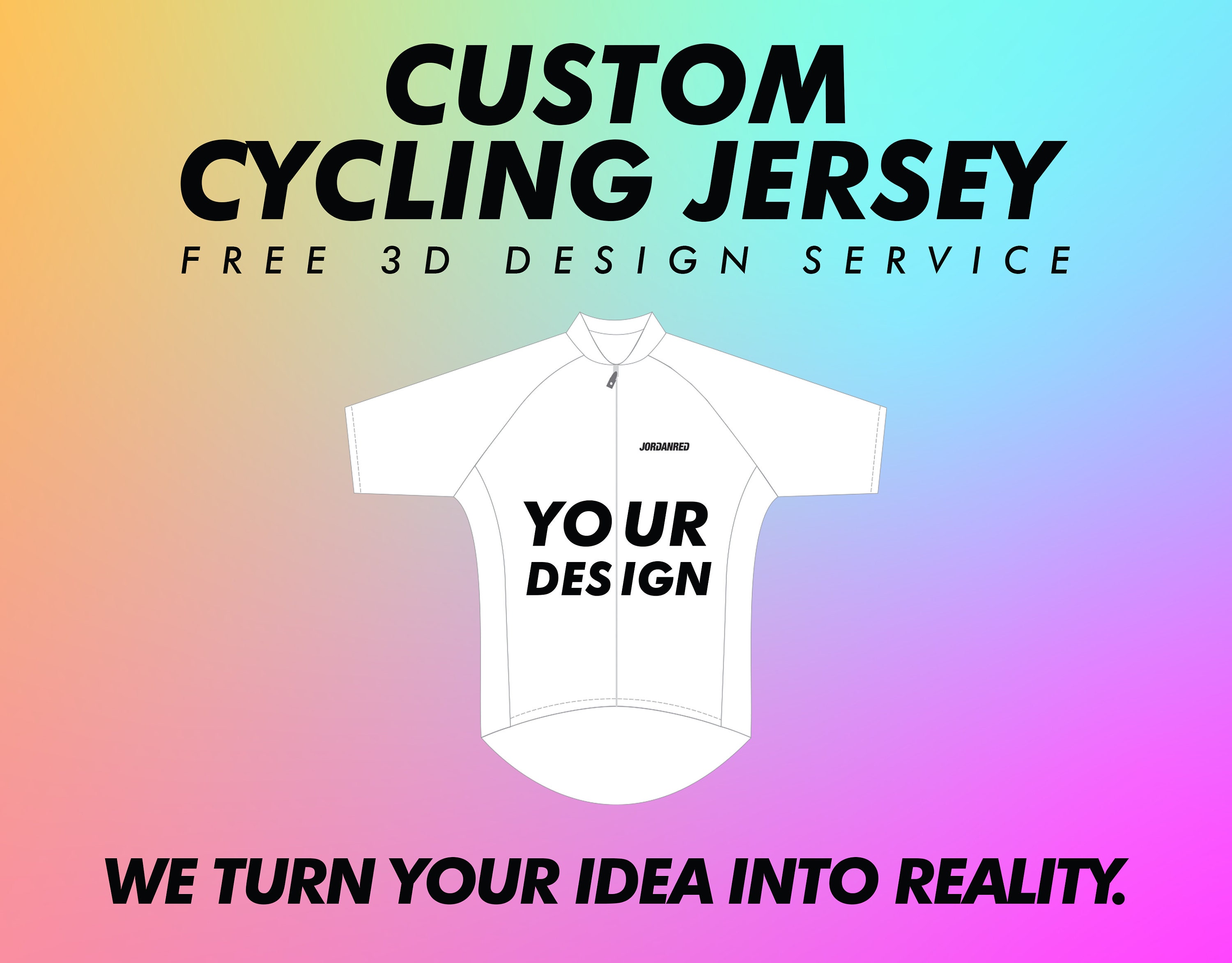 Custom Cycling Jersey High Quality Full Zipper 3 Rear Etsy