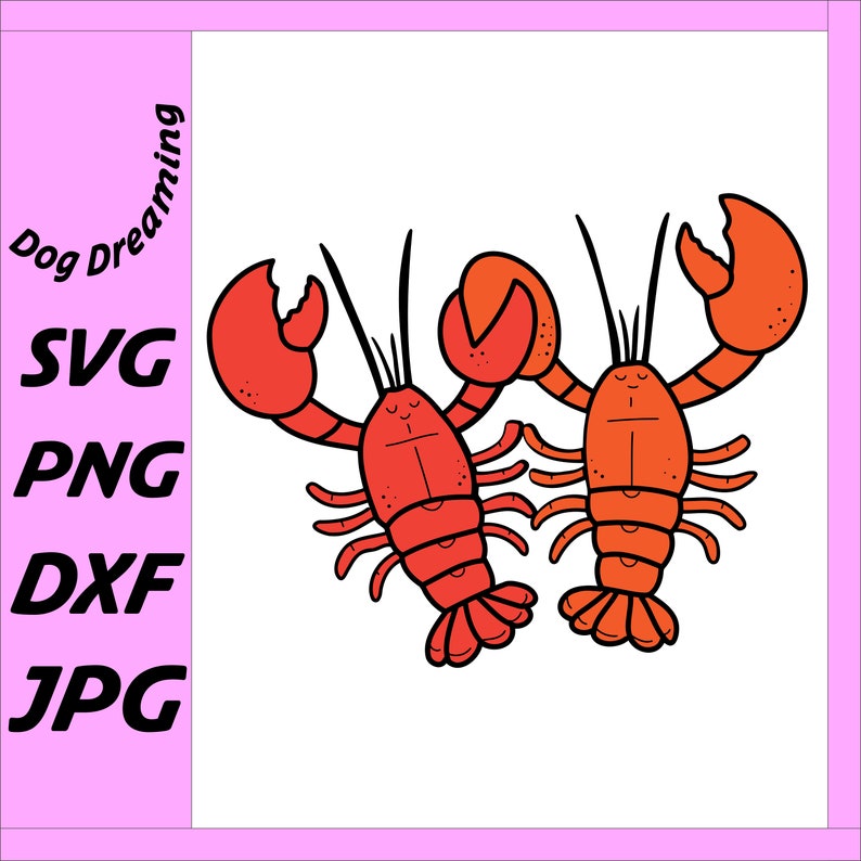 Lobsters Holding Claws SVG Valentine's Day Love Instant Etsy