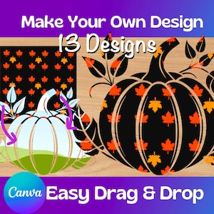 Fill Your Own Canva Template Frames, Halloween Pumpkin Canva Frames, Pumpkin Canva Templates, Canva Element Frames, Drag and Drop Photo