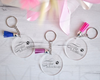 Acrylic Keychain Mockup, Keyring Mockup
