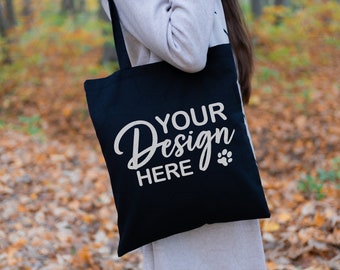 Tote Bag Mockup, Black Tote Bag Mockup, Model Tote Bag Mockup, Printify Tote Bag Mockup, Outside Black Tote Bag Mockup, Gift Bag Mockup