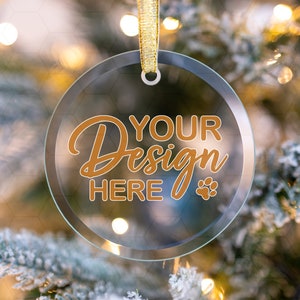 Glass Ornament Mockup, Transparent Ornament Mockup, Round Clear Ornament Mockup, Christmas Ornament Mockup, Glass Ornament Printify