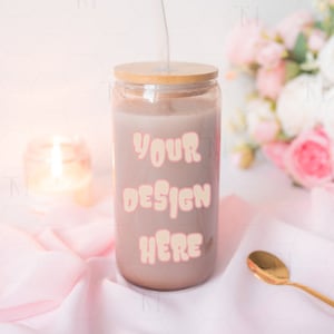 Glass Can Mockup 16 oz, Libbey Glass Mockup, Glass Beer Can Mockup, Clear Glass Can Mockup, Glass Cup Mockup, Wedding Glass Can Mockup