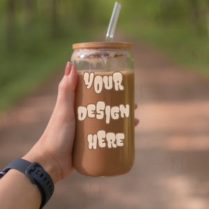 Libbey Glass Mockup, Sipper Glass 16 oz Mockup, Glass Can Mockup, 16 oz Glass Can Mockup, Beer Can Glass Mockup, Coffee Glass Tumbler Mockup