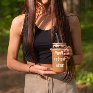 Sipper Glass Mockup, Beer Glass Can Mockup, Sipper Glass, 16oz Mockup, Glass Tumbler Mockup, Libbey Glass Mockup, 16oz Glass Can Mockup