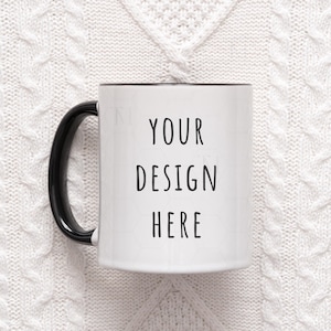 Black Handle Mug Mockup, 11 oz Accent Mug Mockup, Christmas Mug Mockup, Colored Mug Mockup, Cozy Mug Mockup, Two Tone Mug, Coffee Mug Mockup