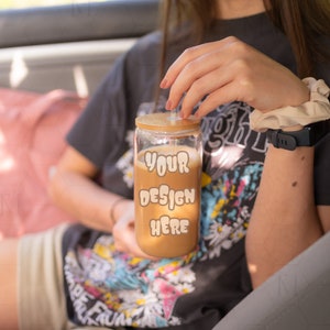 Glass Tumbler Mockup, Libbey Glass Mockup, Sipper Glass, 16oz Mockup, Sipper Glass Mockup, Beer Glass Can Mockup, 16oz Glass Can Mockup