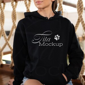 Gildan 18500 Mockup, Black Hoodie Mockup, Gildan Black Hoodie Mockup, Hoodie Model Mockup