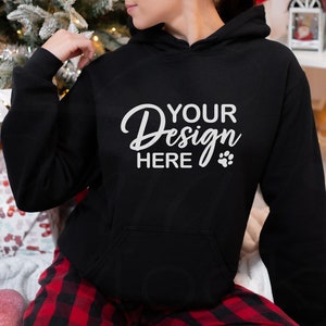 Gildan 18500 Mockup, Black Gildan Mockup, Gildan 18500 Christmas Mockup, Gildan Hoodie Mockup, Sweatshirt Model Mockup