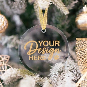 Glass Ornament Mockup, Christmas Ornament Mockup, Transparent Ornament Mockup, Glass Ornament Printify, Round Clear Ornament Mockup