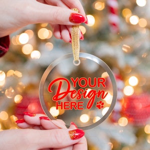 Glass Ornament Mockup, Clear Ornament Mockup, Christmas Ornament Mockup, Glass Ornament Printify, Ornament Mockup On Hand, Round Glass Mock