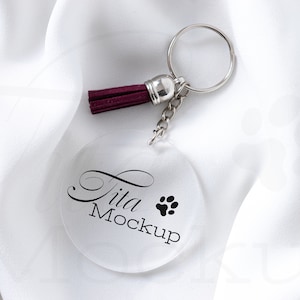 Acrylic Keychain Mockup, Keyring Mockup, Clear Acrylic Mockup