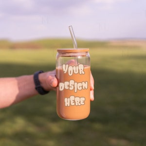 Sipper Glass Mockup, Beer Glass Can Mockup, Sipper Glass Mock, 16oz Mockup, Glass Tumbler Mockup, Libbey Glass Mockup, 16oz Glass Can Mockup