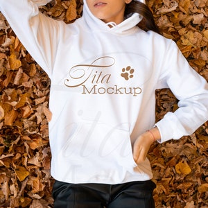 Hoodie Mockup, Gildan 18500 Mockup, White Hoodie Mockup, Fall Mockup, Gildan Hoodie Mockup