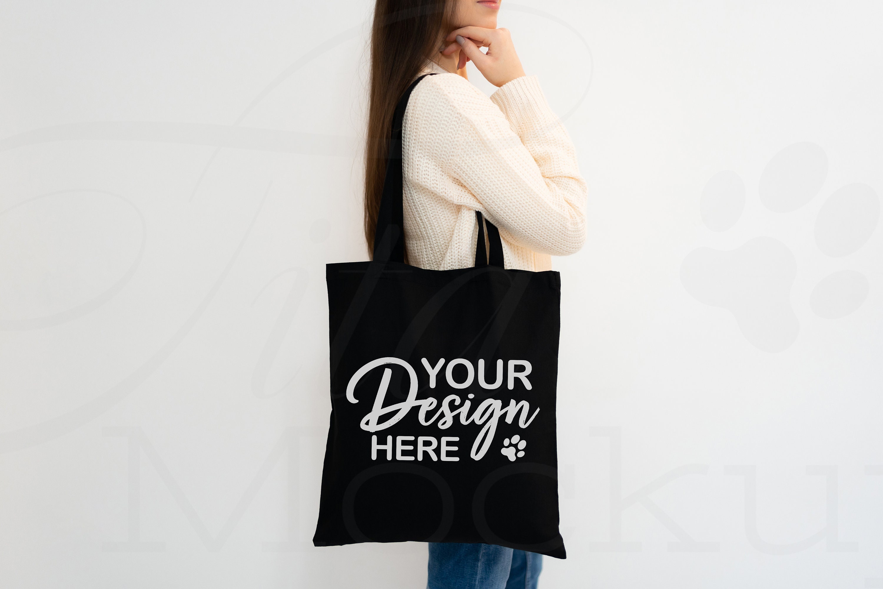 Black tote mockup hotsell