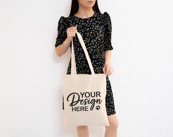 Canvas Tote Bag Mockup, Print On Demand Mockup (Digital Download)
