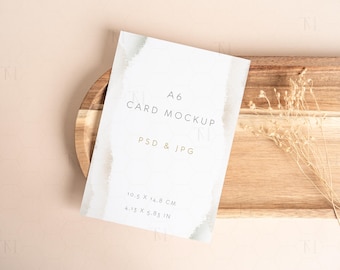 A6 Postcard Mockup, PSD Invitation Mockup, Wedding Card Mockup, Greeting Card Mockup, Minimal Card Mock-up, Stationary Mockup, Paper Mockup