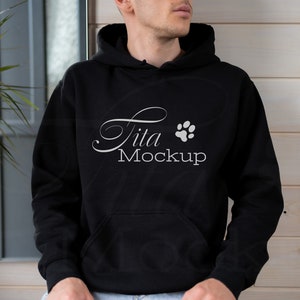 Gildan 18500 Mockup, Male Hoodie Mockup, Gildan Black Hoodie Mockup, Black Hoodie Mockup
