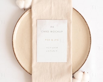A6 Card Mockup PSD, Wedding Place Card Mockup, Minimalist Card Mockup, Thank You Card Mockup, Greeting Card Mockup, Neutral Boho Card Mockup