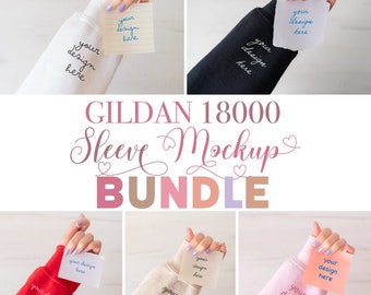 Sleeve Mockup Gildan 18000 Bundle, Sweatshirt Sleeve Mockup, Hoodie Sleeve Mockup, Crewneck Sleeve Mockups, Gildan 18500 Sleeve Mockup, G180