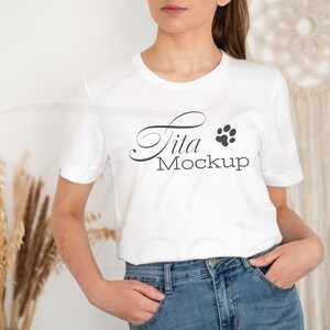 Bella Canvas 3001-model, T-shirtmodel, wit Bella Canvas-model, wit T-shirtmodel, wit T-shirtmodel