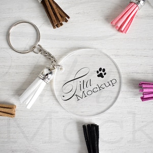 Acrylic Keychain Mockup, Keyring Mockup, Clear Acrylic Mockup