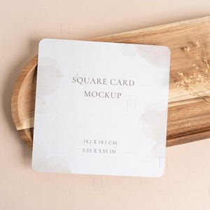 Abgerundete Ecken - Quadratisches Kartenmodell, PSD Einladung Mockup, quadratisches Grußkarten-Modell, quadratisches Poster-Modell, quadratisches Briefpapier-Modell Hochzeit PSD