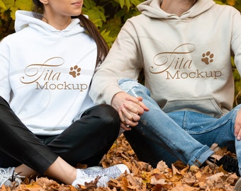 Gildan 18500 Sand Hoodie Mockup, Fall Mockup (Digital Download)