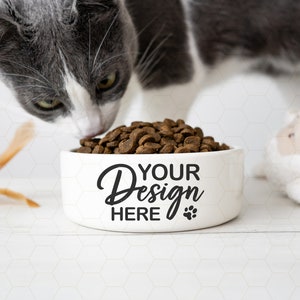 Pet Bowl Mockup, Pet Ceramic Bowl Mockup, Pet Food Bowl Mockup, Ceramic Pet Bowl Mockup, Cat Bowl Mockup, Printify Mockup, Sublimation Bowl