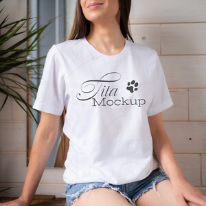 Wit Bella Canvas Mockup, Bella Canvas 3001 Mockup, T-shirt Mockup, Wit T-shirt Mockup