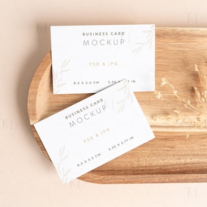 PSD Business Cards Mockup For Sellers, Front and Back Card Mockup, Double Sided Card Mock up, PSD Stationery Mockup, Flat Lay Paper Mockup,