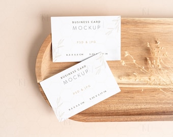 PSD Business Cards Mockup For Sellers, Front and Back Card Mockup, Double Sided Card Mock up, PSD Stationery Mockup, Flat Lay Paper Mockup,