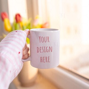 11oz White Mug Mockup, Spring Mug Mockup, Ceramic Mug Mockup, Coffee Mug Mockup, Blank Mug Image, Real Mug Mockup, Easter Mug Mockup