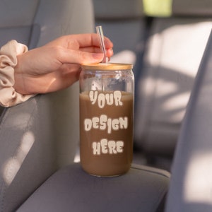 Libbey Glass Mockup, 16oz Glass Can Mockup, Sipper Glass Mockup, Beer Glass Can Mockup, Sipper Glass, 16oz Mockup, Glass Tumbler Mockup