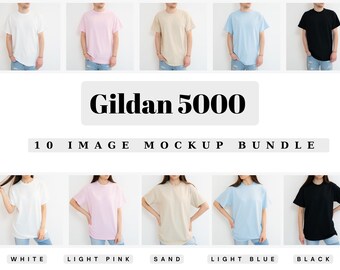Gildan 5000 Mockup Bundle, Tshirt Mockup Bundle, Gildan 5000 Mockup Men and Woman, Gildan Heavy Cotton Mockup, Gildan 5000 Bundle
