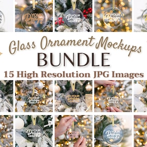 Glass Ornament Mockup Bundle, Christmas Ornament Mockup, Clear Ornament Mockup Bundle, Glass Ornament Printify, Ornament Mockup On Hand