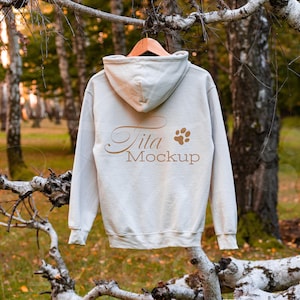 Hoodie Mockup, Gildan 18500 Mockup, Sand Zurück Hoodie Mockup, Herbst Mockup, Gildan Hoodie Mockup