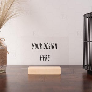 Acrylic Table Sign Mockup, Clear Acrylic Mockup, Acrylic Table Number Sign Mockup, Wedding Sign Mockup, Horizontal Blank Acrylic Sign Mockup