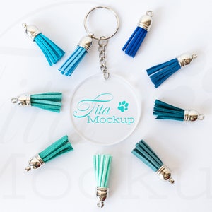 Acrylic Keychain Mockup, Keyring Mockup, Clear Acrylic Mockup