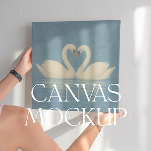 Mockup de tela, Mockup de tela quadrada, Mockup de impressão em tela, Modelo de mockup de tela, Mockup de arte de parede em tela PSD, Mockup de moldura de tela