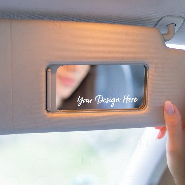 Car Mirror Mockup, Car Sun Visor Mockup, Car Sticker Mockup for Mirror, Car Vanity Mirror Mockup, Car Decal Mockup, Car Makeup Mirror Mockup