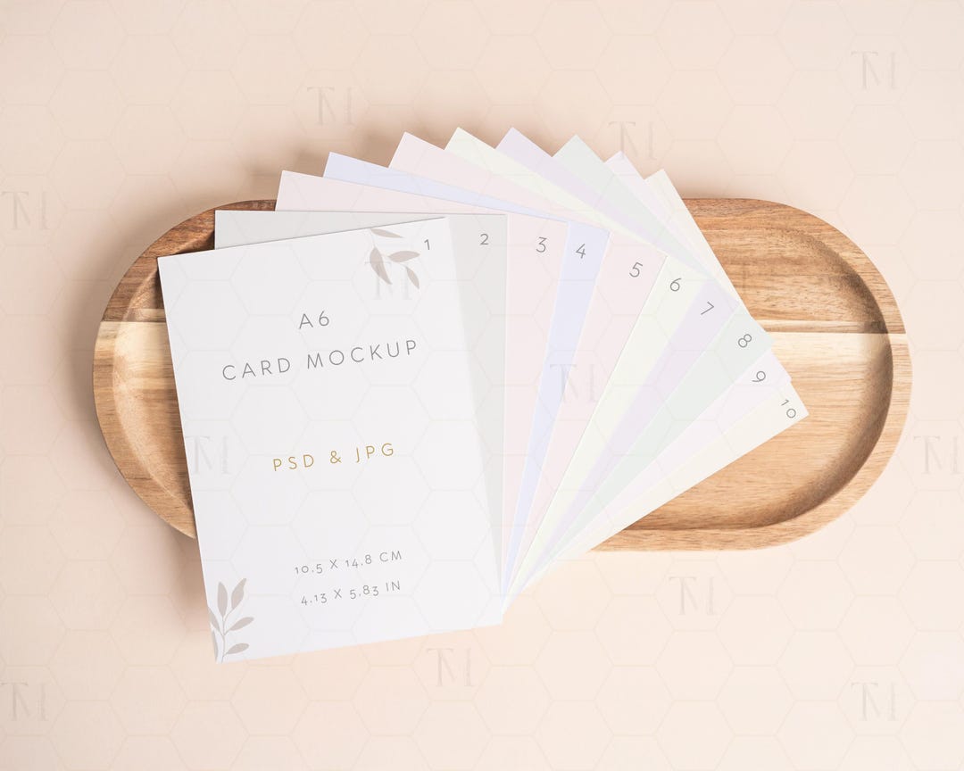 Multiple Greeting Card Mockup, A6 Smart Object Greeting Cards Mockup ...